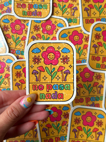 No Pasa Nada Holographic Glitter Sticker