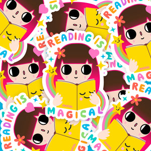 Reading Is Magical Glitter Sticker