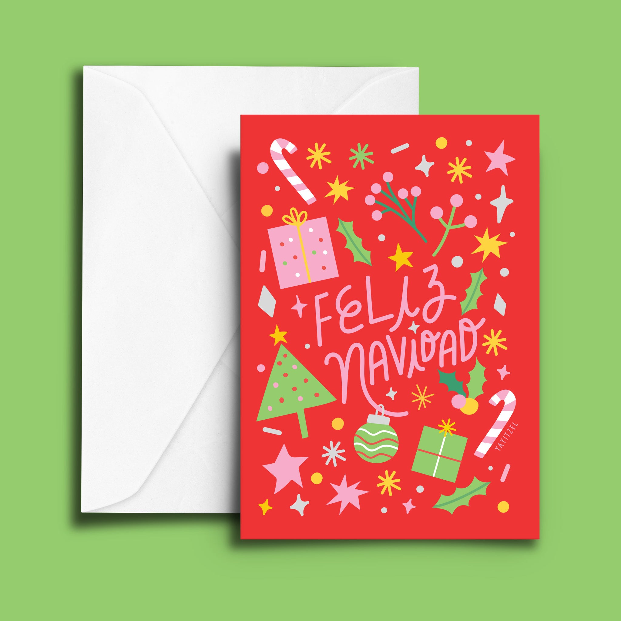 Navidad Red Icons Greeting Card