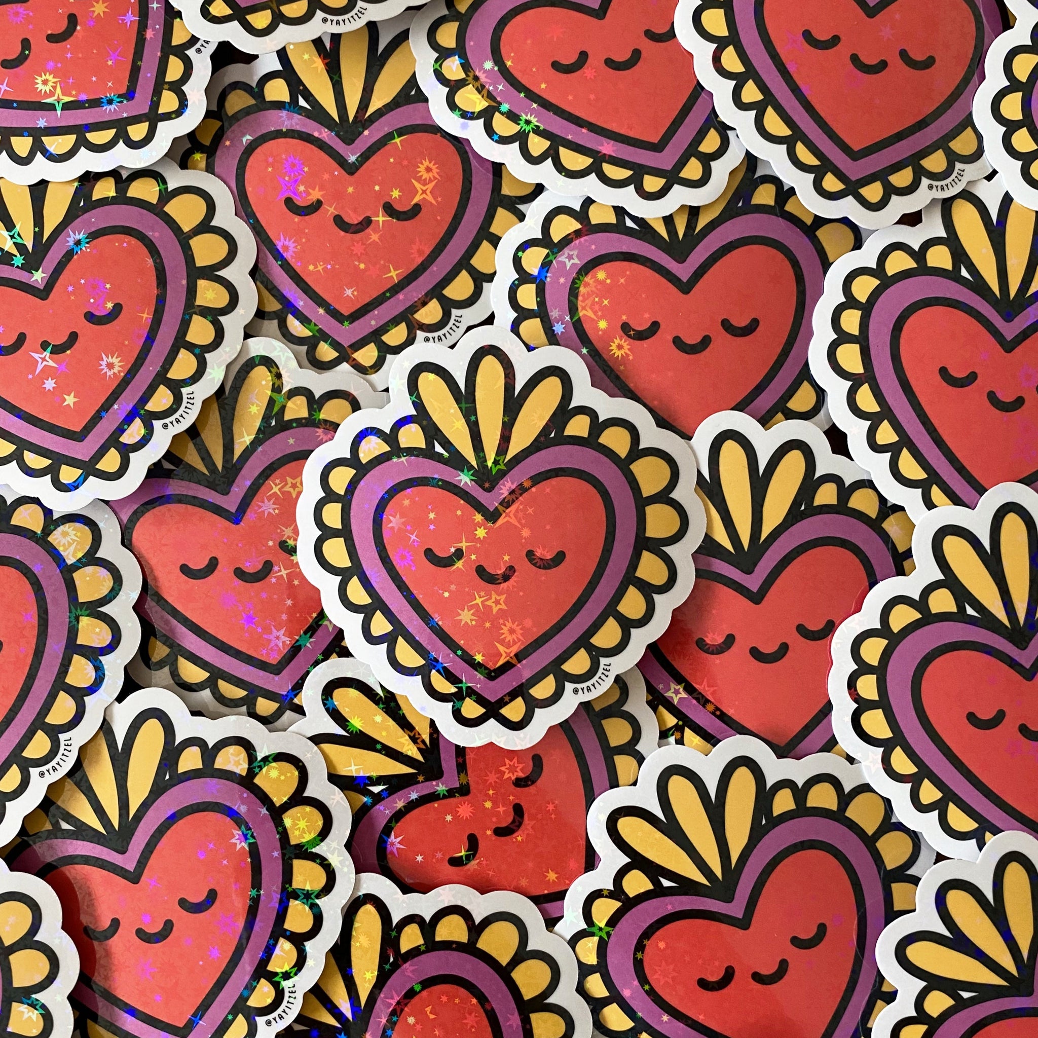 Sacred Heart Glitter Sticker