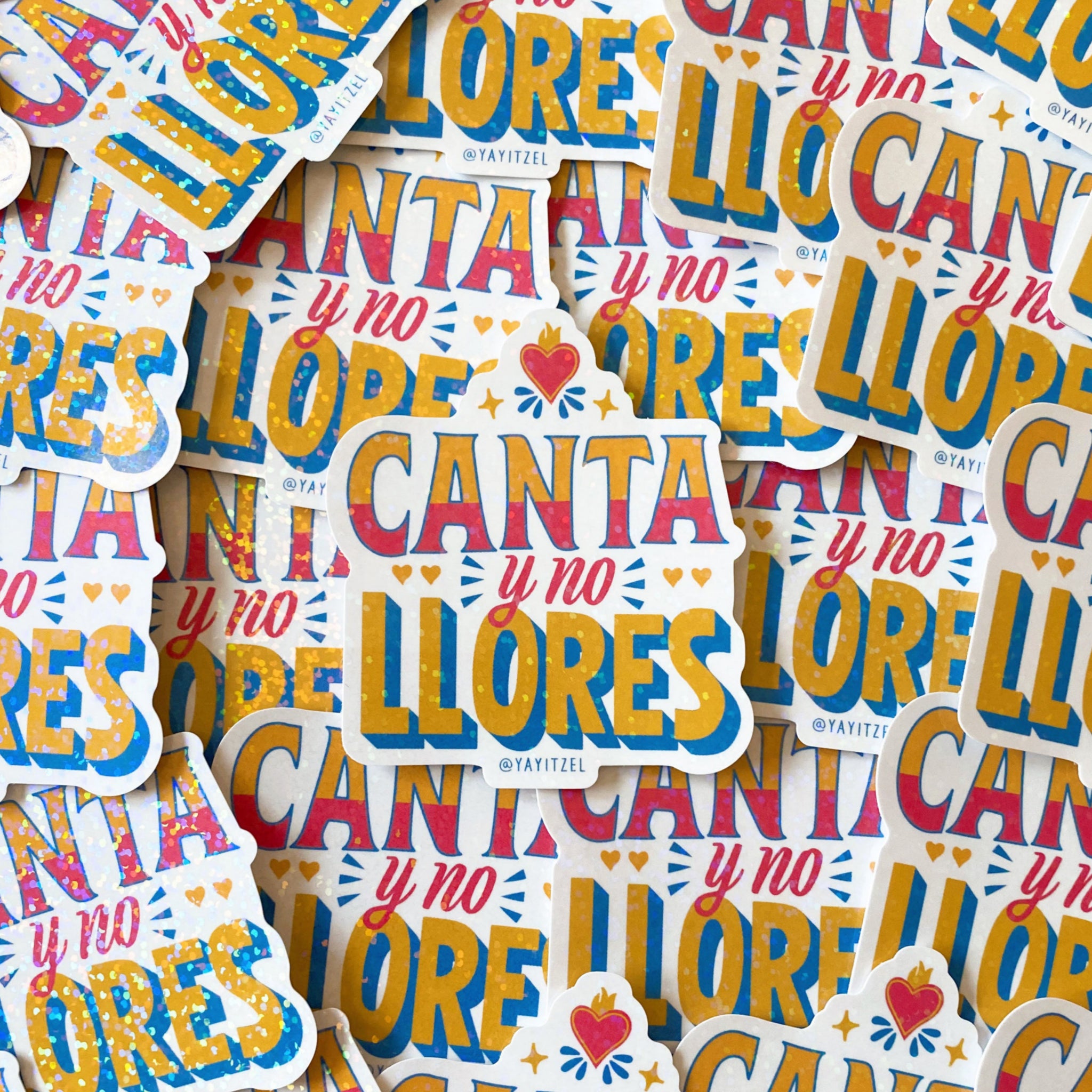 Canta Y No Llores Glitter Sticker