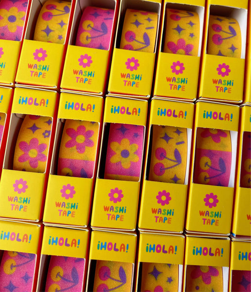 Cherry Flowers Glitter Washi Tape