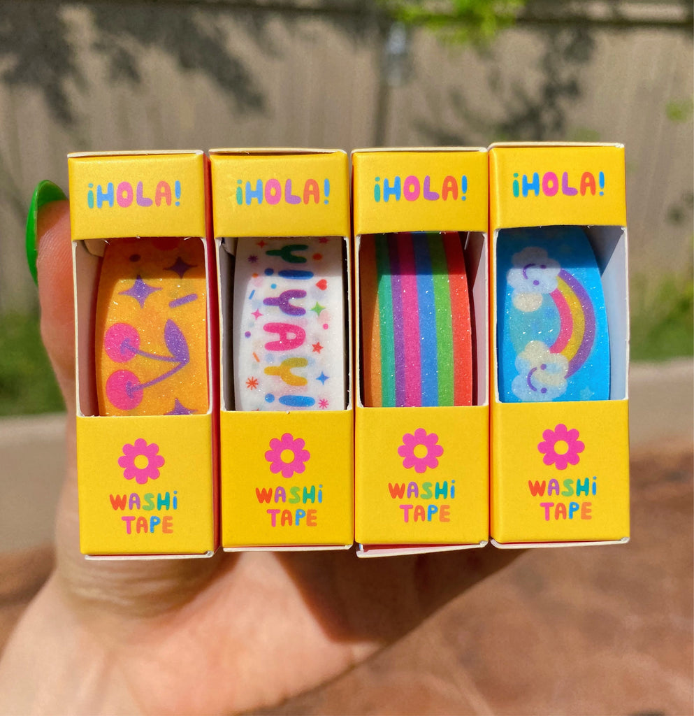 Rainbow Glitter Washi Tape – Little Leaf Stationery