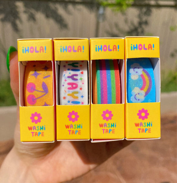 Rainbow Stripes Glitter Washi Tape