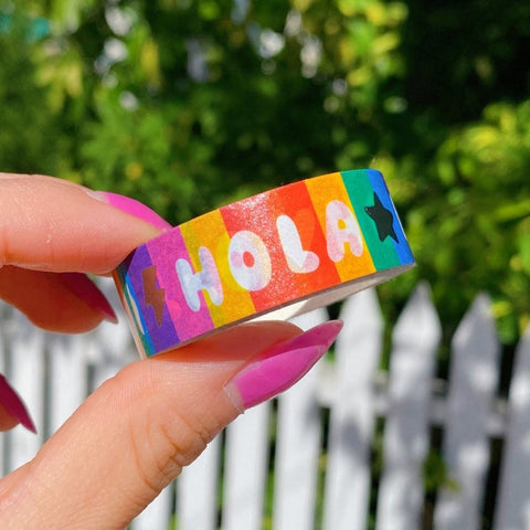 Hola Hello Silver Foil Washi Tape
