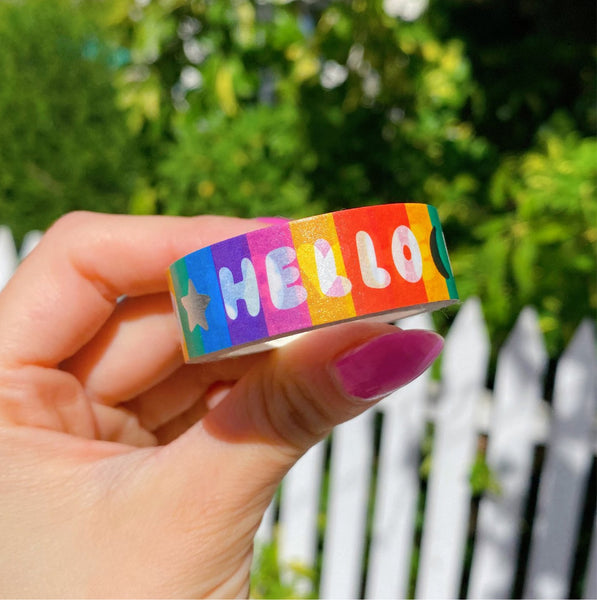 Hola Hello Silver Foil Washi Tape
